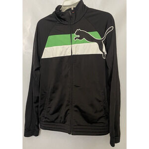 Puma Sweater Women Size L Black Full Zip Long Sleeved